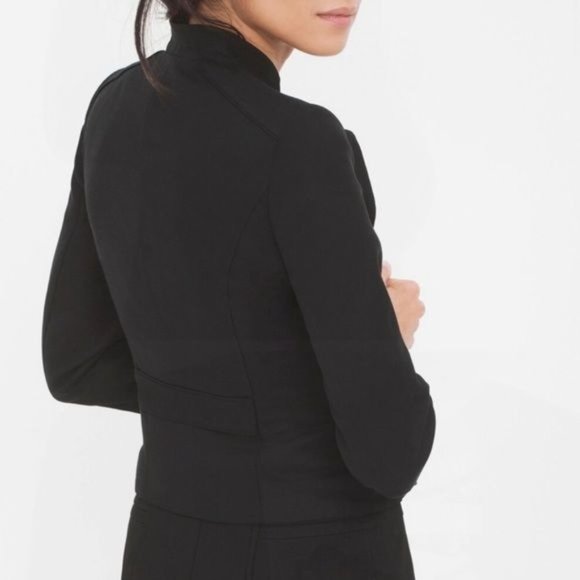 White House Black Market Cropped Linen Blazer Jacket 8 Medium - Picture 3 of 11